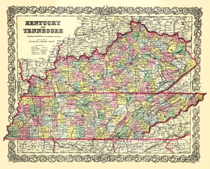 Picture of KENTUCKY, TENNESSEE - COLTON 1856