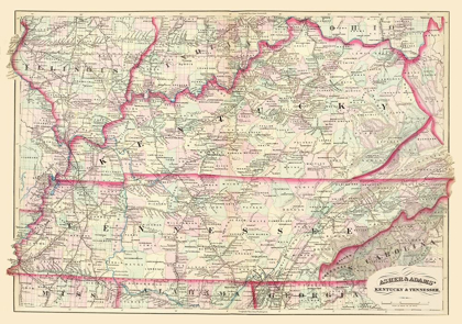 Picture of KENTUCKY, TENNESSEE - ASHER  1874