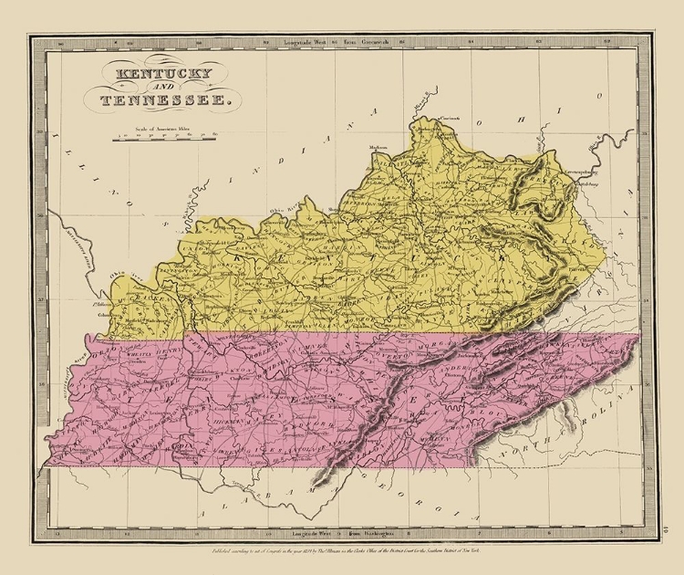 Picture of KENTUCKY, TENNESSEE - ILLMAN 1834