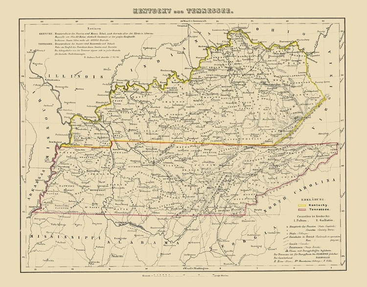Picture of KENTUCKY, TENNESSEE - WESTERMANN 1854