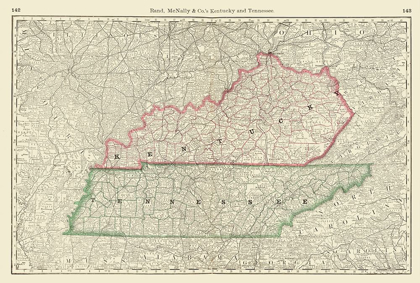 Picture of KENTUCKY, TENNESSEE - RAND MCNALLY 1879