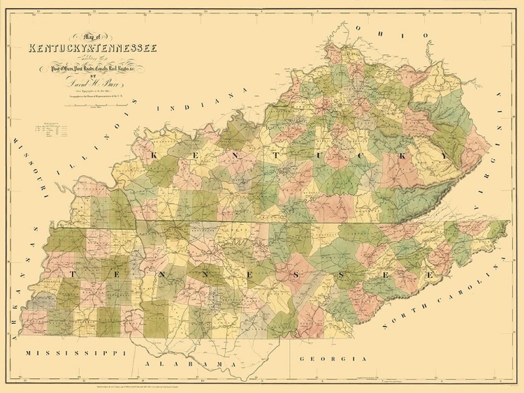 Picture of KENTUCKY, TENNESSEE - BURR 1839