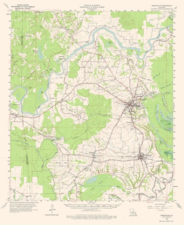 Picture of MARKSVILLE LOUISIANA QUAD - USGS 1962