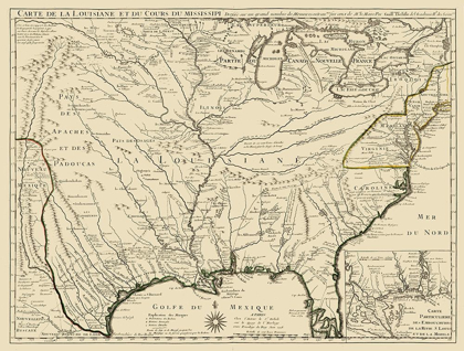 Picture of LOUISIANE - MISSISSIPI - GUILLAUME DE LISLE 1718