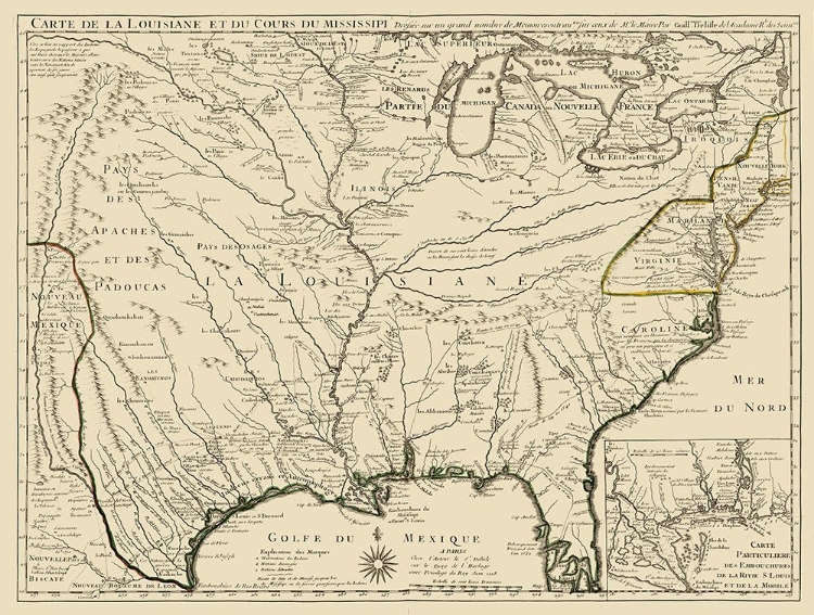 Picture of LOUISIANE - MISSISSIPI - GUILLAUME DE LISLE 1718