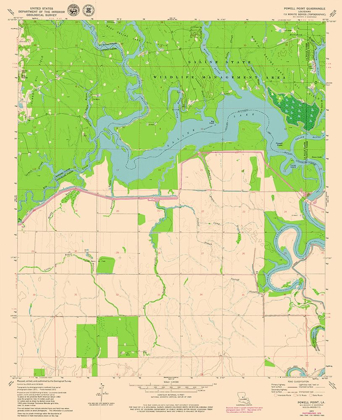 Picture of POWELL POINT LOUISIANA QUAD - USGS 1972