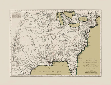 Picture of LOUISIANA AND NEIGHBORING COUNTRIES - BELLIN 1744