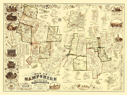 Picture of HAMPSHIRE MASSACHUSETTS - BARKER 1854