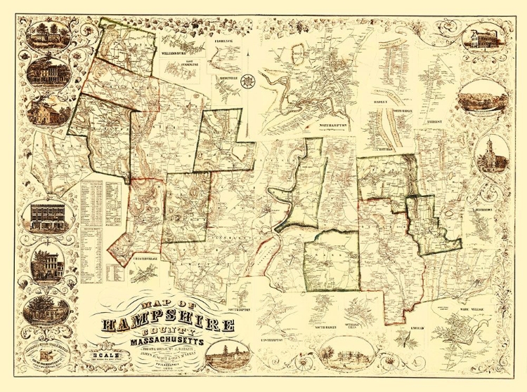 Picture of HAMPSHIRE MASSACHUSETTS - BARKER 1854