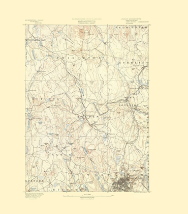 Picture of WORCESTER MASSACHUSETTS SHEET - USGS 1890