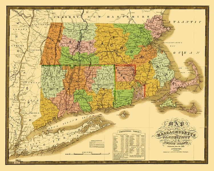 Picture of MASSACHUSETTS, CONNECTICUT, RHODE ISLAND 1831