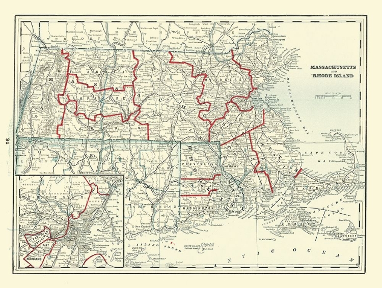 Picture of MASSACHUSETTS, RHODE ISLAND - RATHBUN 1893