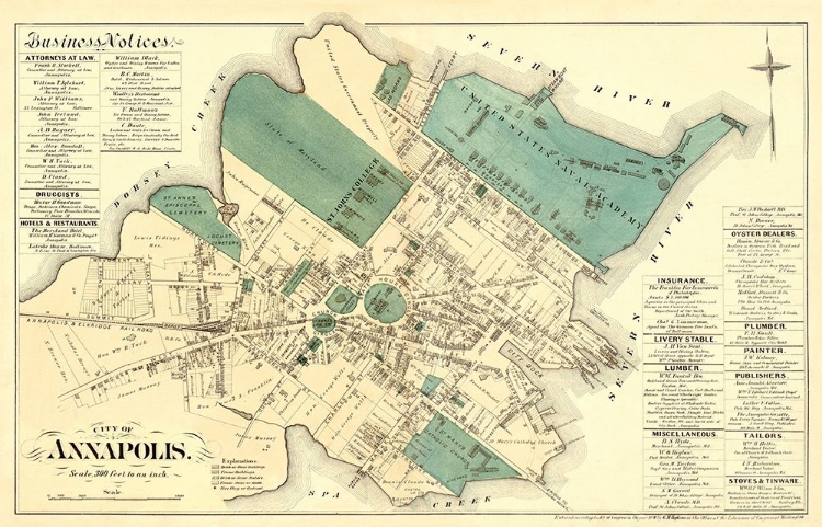 Picture of ANNAPOLIS MARYLAND LANDOWNER - HOPKINS 1878
