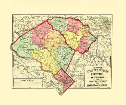 Picture of HOWARD MONTGOMERY COUNTIES MARYLAND - GRAY 1873