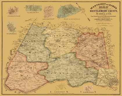 Picture of MONTGOMERY MARYLAND LANDOWNER - MARTENET 1865