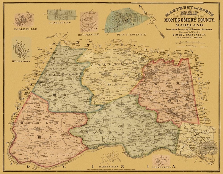 Picture of MONTGOMERY MARYLAND LANDOWNER - MARTENET 1865