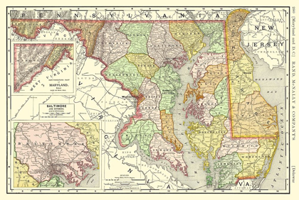 Picture of MARYLAND, DELAWARE - RAND MCNALLY 1893