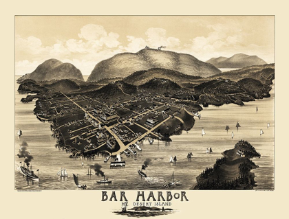 Picture of BAR HARBOR MT DESERT ISLAND MAINE - MORRIS 1886