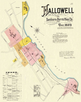 Picture of HALLOWELL MAINE - SANBORN 1889