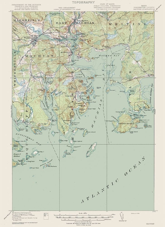 Picture of MACHIAS WASHINGTON COUNTY MAINE QUAD - USGS 1918