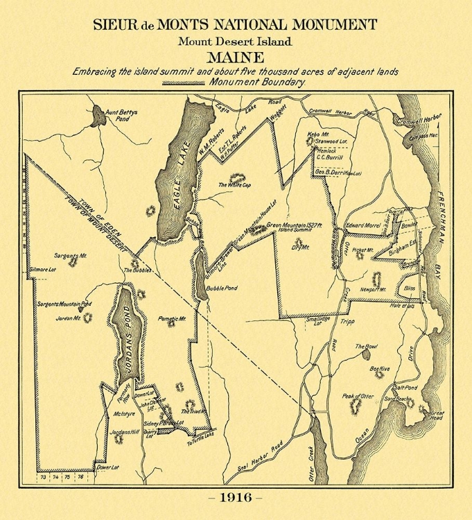 Picture of MOUNT DESERT ISLAND MAINE - SIEUR DE MONTS 1916