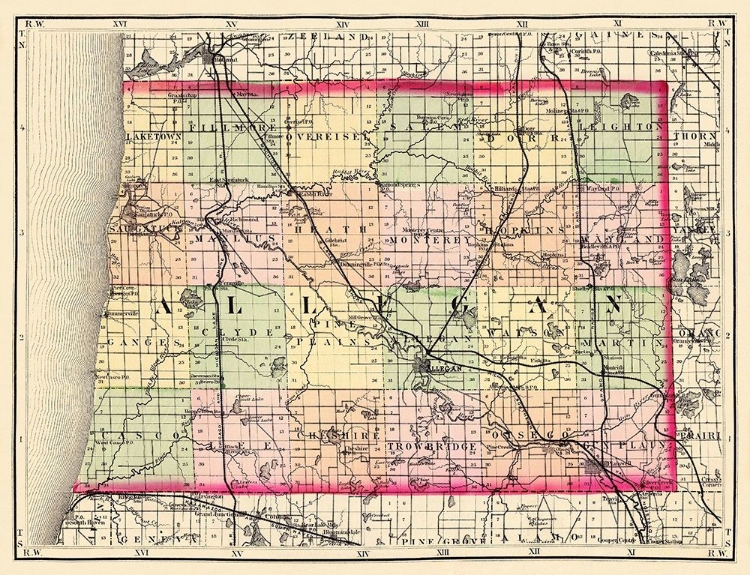 Picture of ALLEGAN MICHIGAN - WALLING 1873