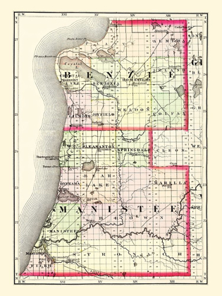 Picture of BENZIE  MANISTEE MICHIGAN - WALLING 1873