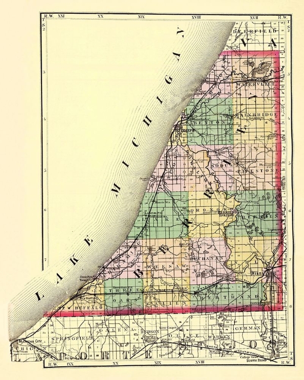 Picture of BERRIEN MICHIGAN - WALLING 1873