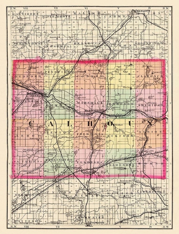 Picture of CALHOUN MICHIGAN - WALLING 1873