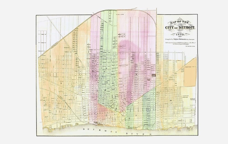 Picture of DETROIT MICHIGAN PLAT - CALVERT 1873