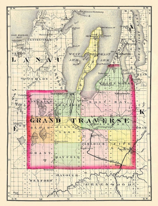 Picture of GRAND TRAVERSE MICHIGAN - WALLING 1873