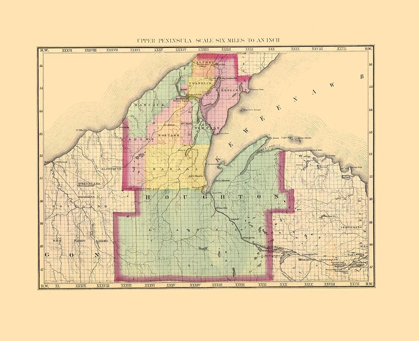 Picture of HOUGHTON MICHIGAN - WALLING 1873