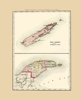 Picture of KEWEENAW  ISLE ROYALE MICHIGAN - WALLING 1873