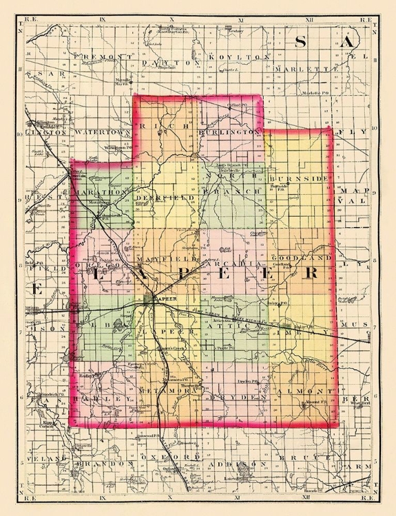 Picture of LAPEER MICHIGAN - WALLING 1873