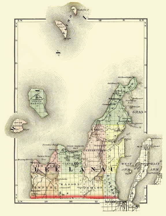 Picture of LEELANAU MICHIGAN - WALLING 1873