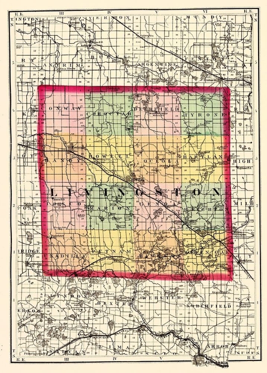 Picture of LIVINGSTON MICHIGAN - WALLING 1873