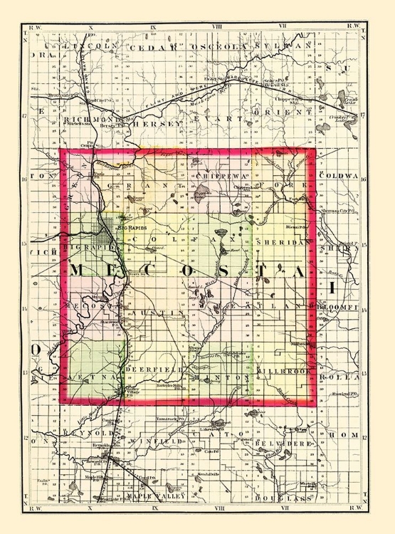 Picture of MECOSTA MICHIGAN - WALLING 1873