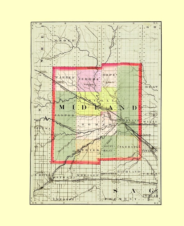 Picture of MIDLAND MICHIGAN - WALLING 1873