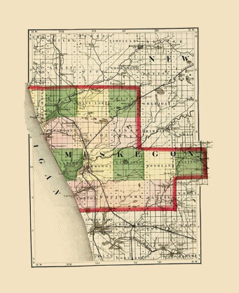 Picture of MUSKEGON MICHIGAN - WALLING 1873