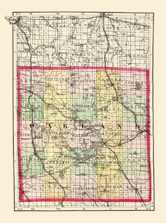 Picture of OAKLAND MICHIGAN - WALLING 1873