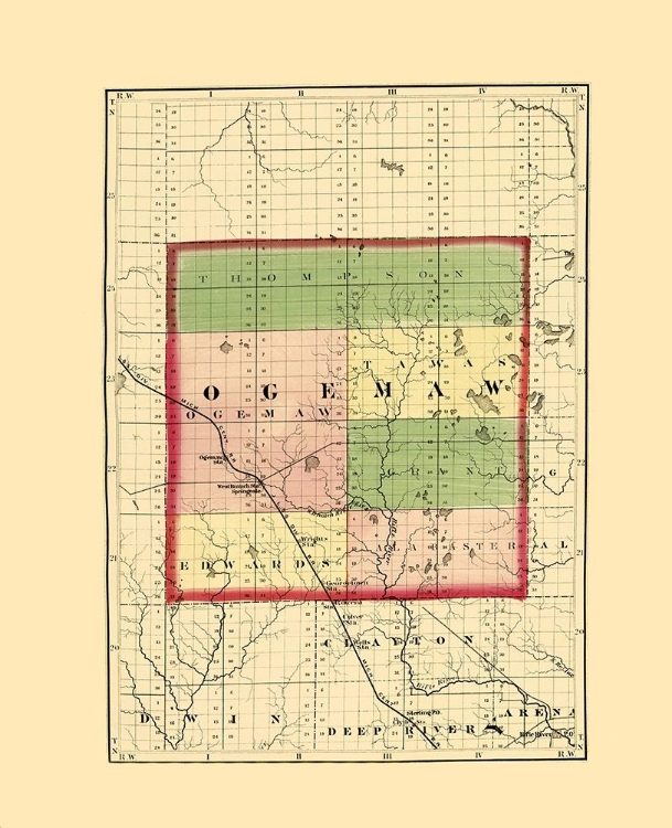 Picture of OGEMAW MICHIGAN - WALLING 1873