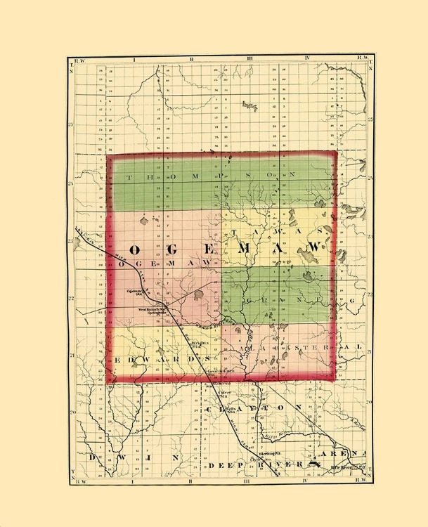 Picture of OGEMAW MICHIGAN - WALLING 1873