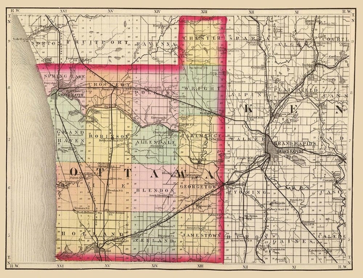 Picture of OTTAWA MICHIGAN - WALLING 1873