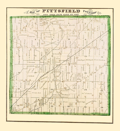 Picture of PITTSFIELD MICHIGAN LANDOWNER - EVERTS 1874