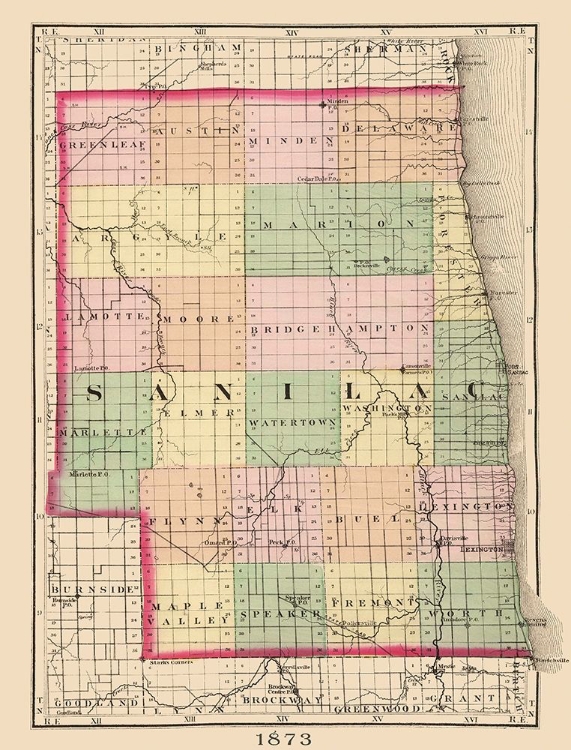 Picture of SANILAC MICHIGAN - WALLING 1873