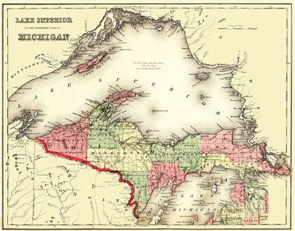 Picture of LAKE SUPERIOR, NORTH MICHIGAN - GRAY 1873