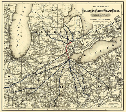 Picture of TOLEDO, ANN ARBOR AND GRAND TRUNK RAILWAY 1881
