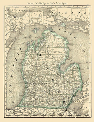 Picture of MICHIGAN - RAND MCNALLY 1879