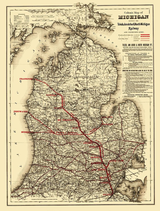 Picture of TOLEDO, ANN ARBOR AND NORTH MICHIGAN RAILWAY 1886