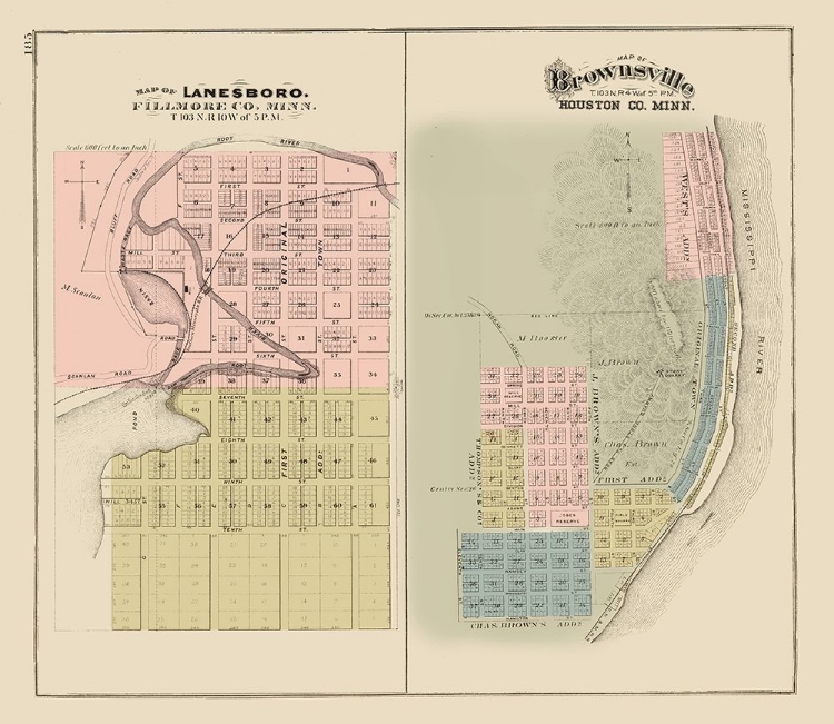 Picture of LANESBORO, BROWNSVILLE MINNESOTA - ANDREAS 1874